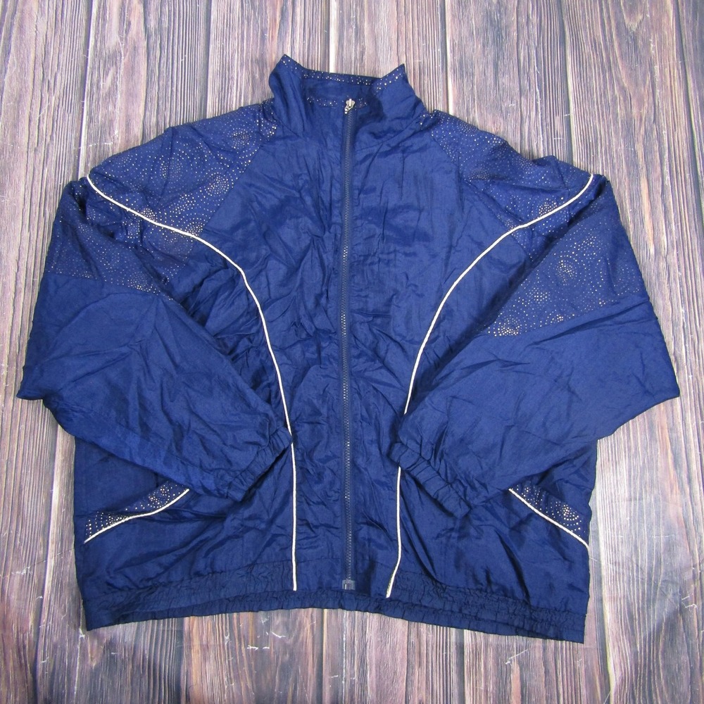 Vintage Active Frontier Jacket Mens Extra Large Blue‎ Full Zip Windbreaker 90s